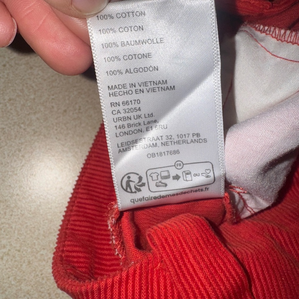 BDG Urban Outfitters‎ Grandpa 100% Cotton Red Corduroy Baggy Trouser Pant Size 0 - Picture 15 of 15